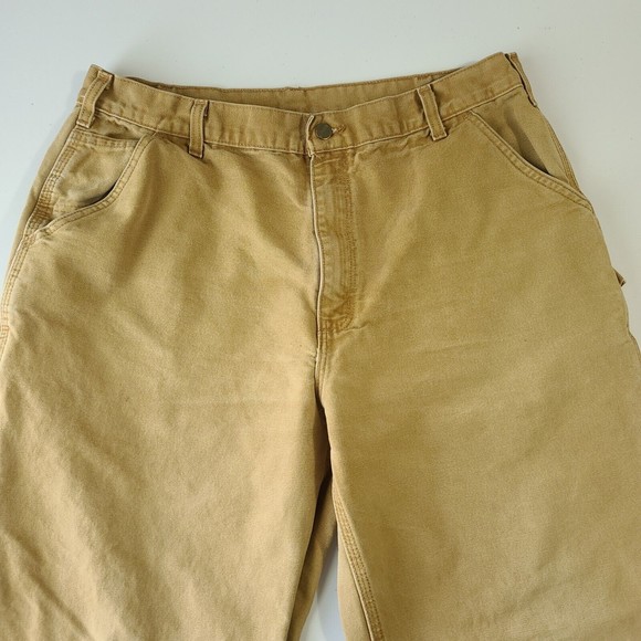 Carhartt Jeans Dungaree Fit Men's Size 38x34 Brown Carpenter Pants - Picture 7 of 13